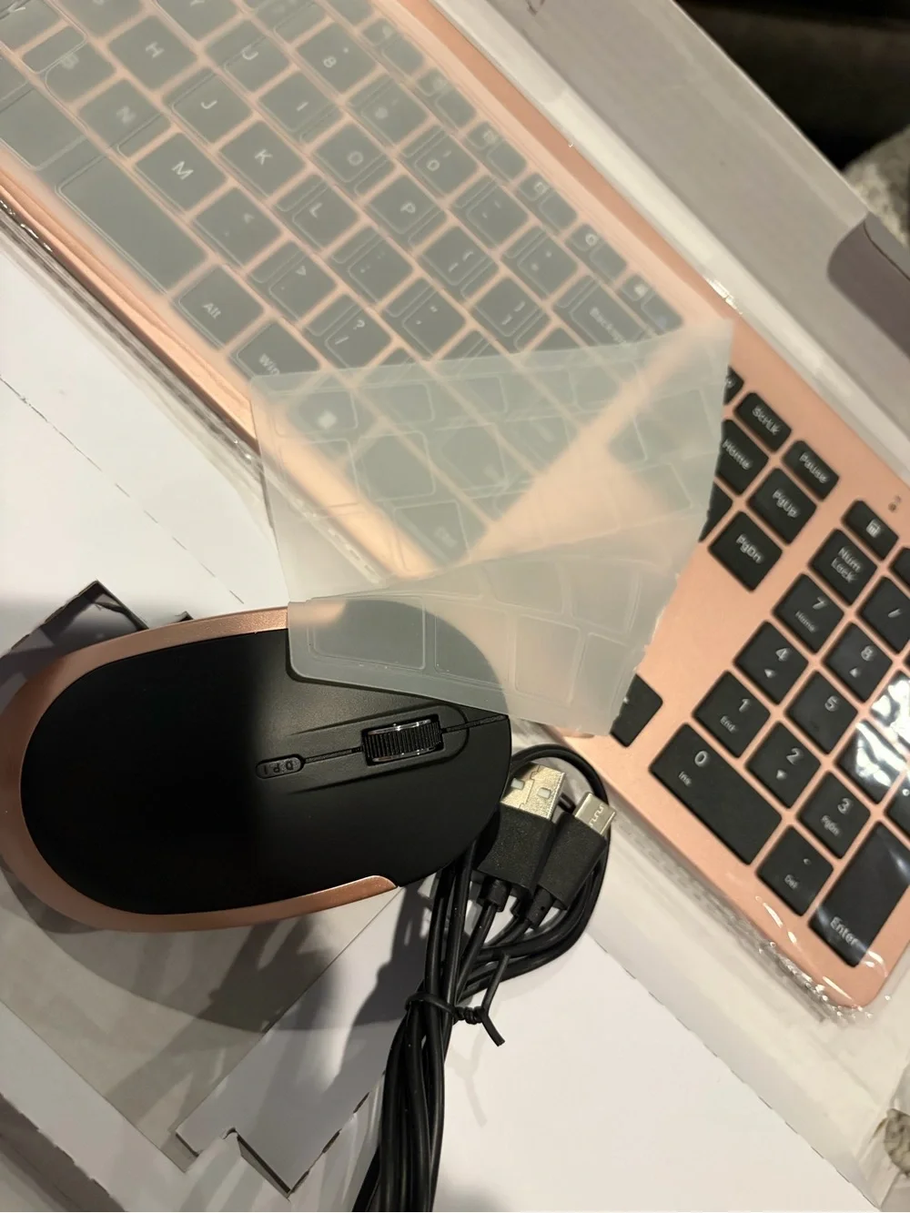 Rose Gold Rechargeable Wireless Keyboard & Mouse Set
